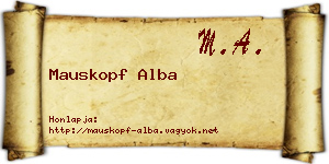Mauskopf Alba névjegykártya